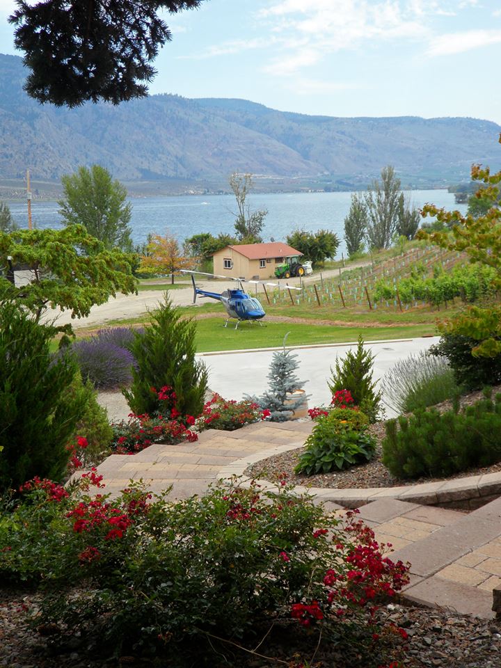 Valhalla helicopter at La Stella winery in Oliver BC