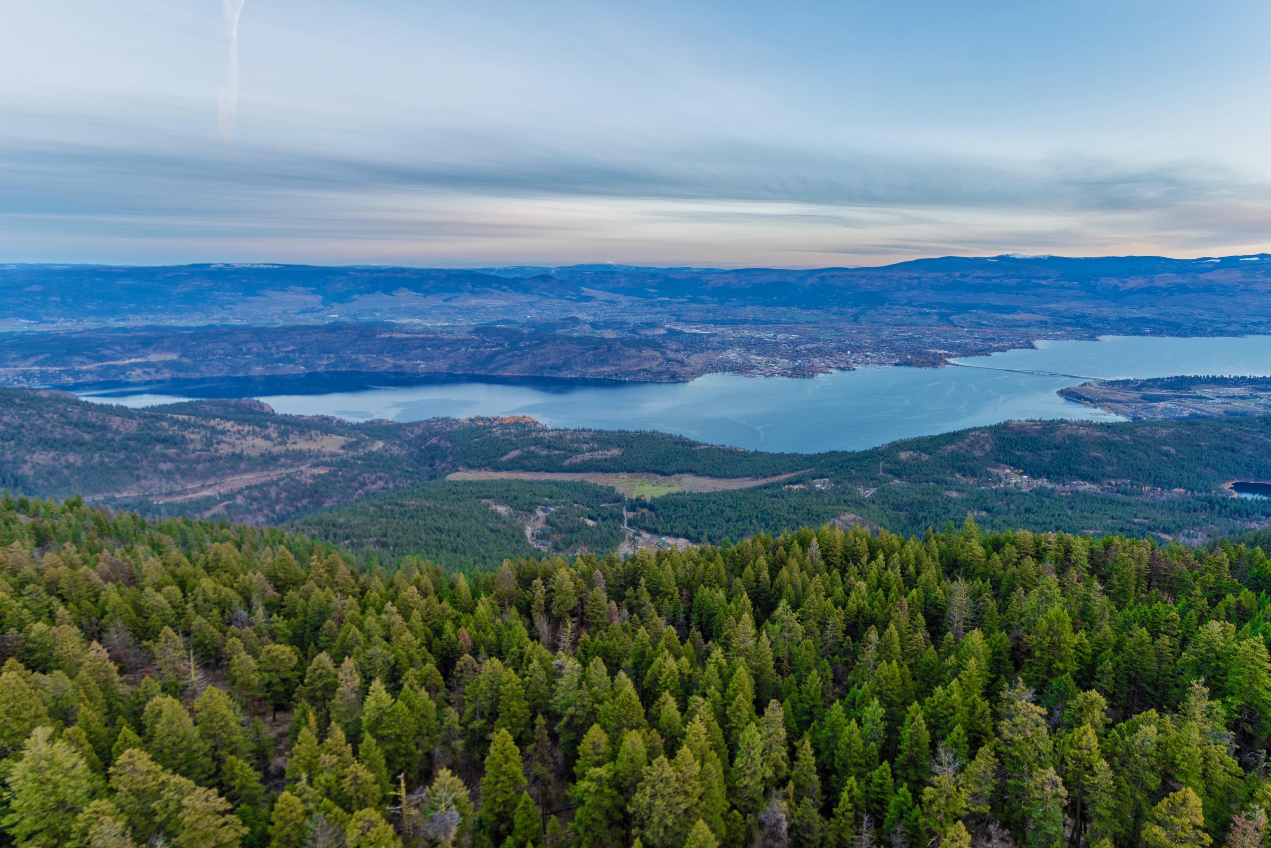 Scenic view of the Okanagan Valley from a distance